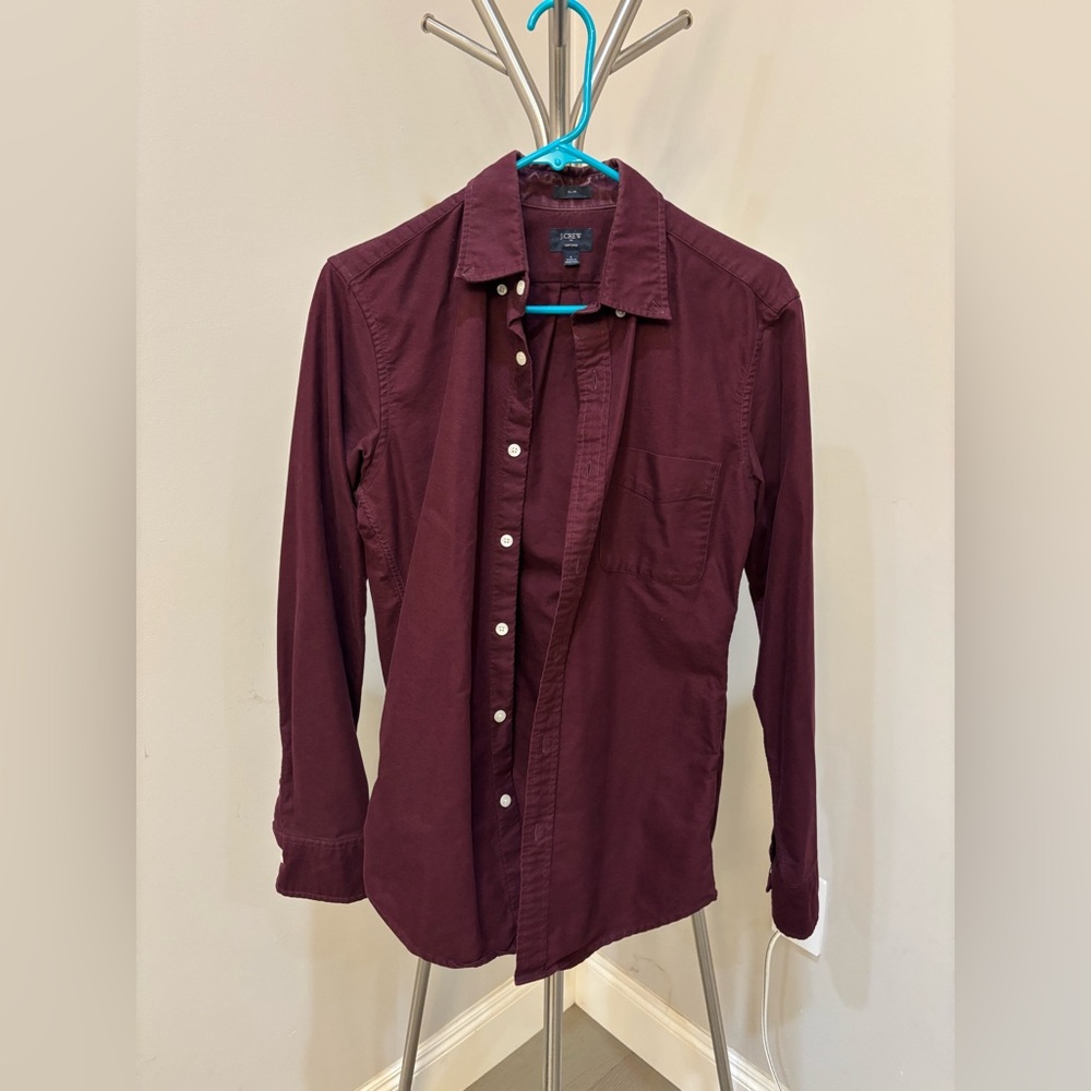 J. Crew Dark Burgundy Long Sleeve Shirt